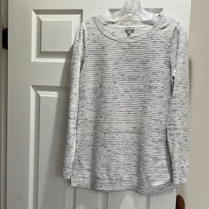 Talbots white/blue Striped Crew Neck Sweater